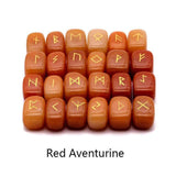 La Porte Des Secrets Aventurine rouge Runes en Pierres Naturel (25 pcs)