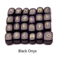 La Porte Des Secrets Black Onyx Runes en Pierres Naturel (25 pcs)