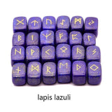 La Porte Des Secrets lapis lazuli Runes en Pierres Naturel (25 pcs)